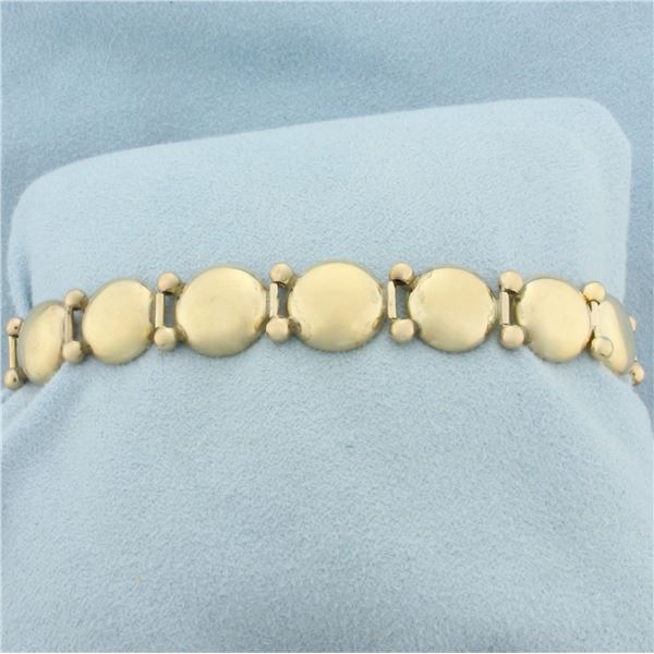 Vintage Button Design Bracelet in 14K Yellow Gold