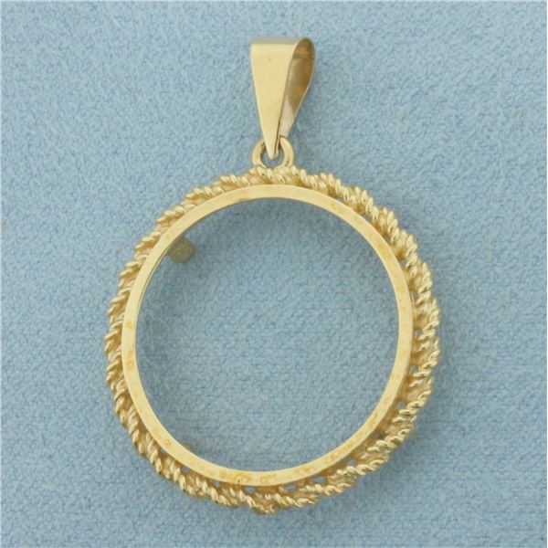 29MM Coin Bezel Pendant in 14k Yellow Gold