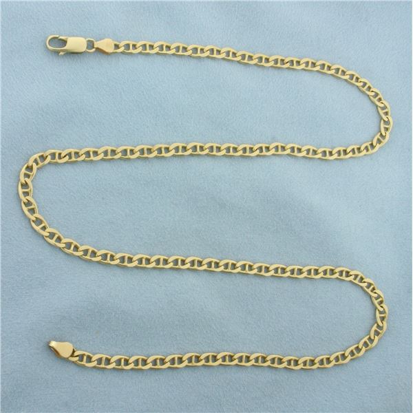 21 Inch Italian Mariner Anchor Link Chain Necklace in 14K Yellow Gold