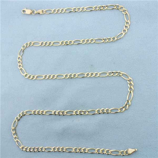 24 Inch Figaro Link Chain Necklace in 10k Yellow Gold