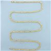 Image 1 : 32 Inch Rope Figaro Link Chain Necklace in 18k Yellow Gold