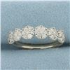 Image 1 : Diamond Flower Design Ring in 14k White Gold