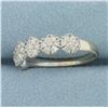 Image 2 : Diamond Flower Design Ring in 14k White Gold