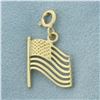 Image 1 : American Flag Charm in 14k Yellow Gold