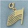 Image 2 : American Flag Charm in 14k Yellow Gold