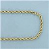 Image 2 : 19 Inch Rope Link Chain Necklace in 10k Yellow Gold
