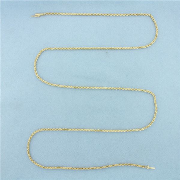 30 Inch Rope Link Chain Necklace in 14k Yellow Gold