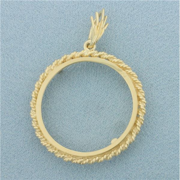 27mm 1/2oz Gold Eagle Coin Bezel Pendant in 14k Yellow Gold