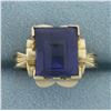 Image 1 : Color Change Lab Sapphire Ring in 14k Yellow Gold