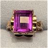 Image 2 : Color Change Lab Sapphire Ring in 14k Yellow Gold
