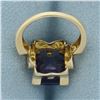 Image 5 : Color Change Lab Sapphire Ring in 14k Yellow Gold