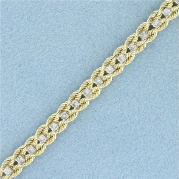 Diamond Double Rope Tennis Bracelet in 14k Yellow Gold