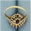 Image 4 : Ruby Flower Split Shank Ring in 14k Yellow Gold