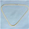 Image 1 : 17 Inch Italian Graduated Herringbone Link Chain Necklace in 14k Yellow Gold