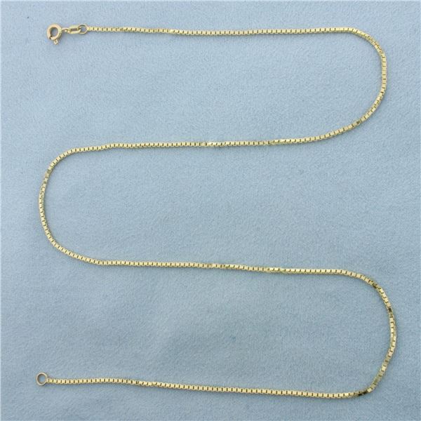 18 Inch Box Link Chain Necklace in 14k Yellow Gold