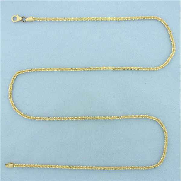 25 Inch Italian Sparkle Link Chain Necklace in 14k Yellow Gold