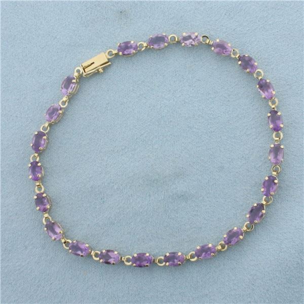Amethyst Tennis Bracelet in 10k Yellow Gold