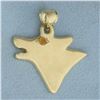 Image 1 : Wolf Pendant in 14k Yellow Gold