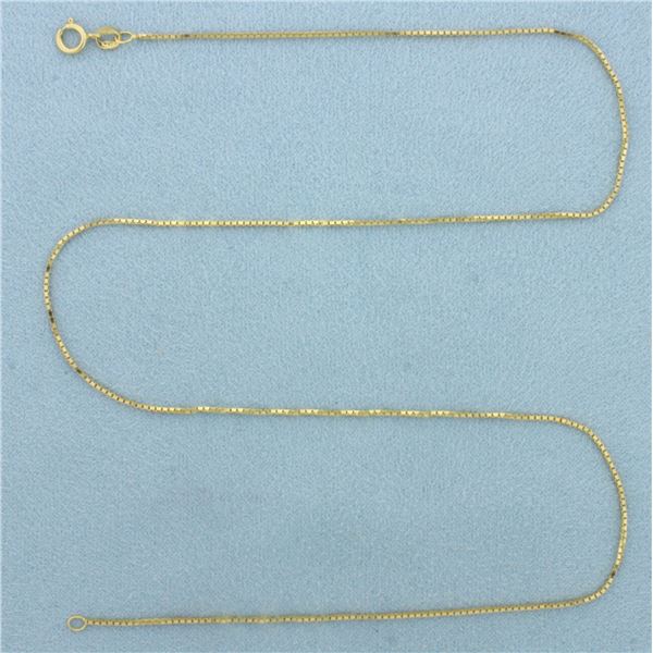 16 Inch Italian Box Link Chain Necklace in 14k Yellow Gold