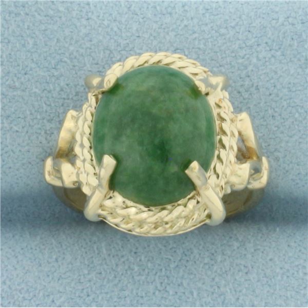 Jade Ring in 10k Yellow Gold