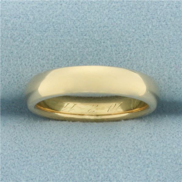 Antique Wedding Band Ring in 18k Yellow Gold
