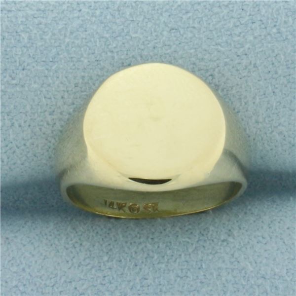 Vintage Signet Pinky Ring in 14k Yellow Gold