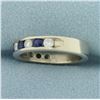 Image 2 : Sapphire and Diamond Stacking Band Ring in 14k White Gold