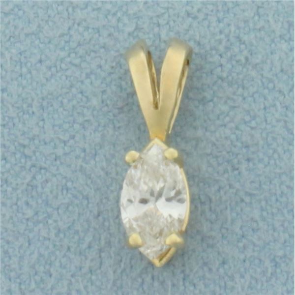 Marquise Diamond Pendant in 14k Yellow Gold