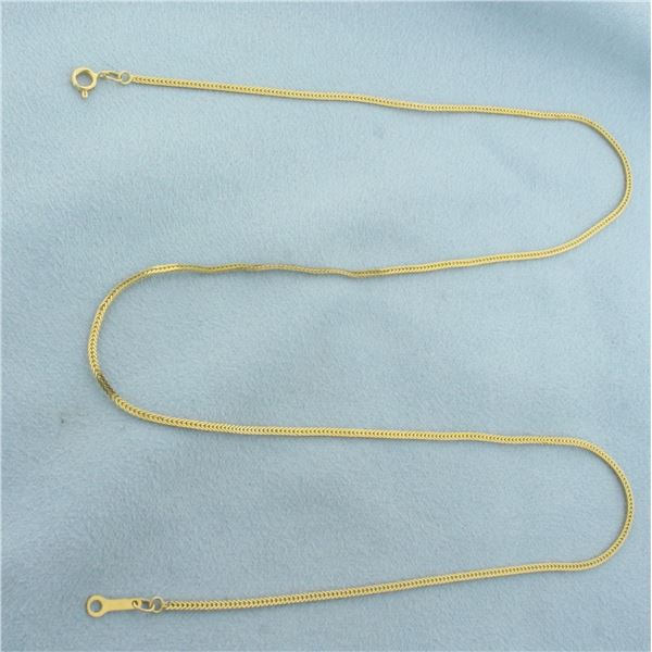 20 Inch Italian Flat Wheat Link Chain Necklace in 14k Yellow Gold
