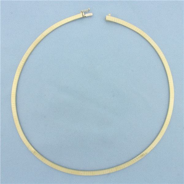 Italian 4mm Flat Omega Necklace in 14k Yellow Gold