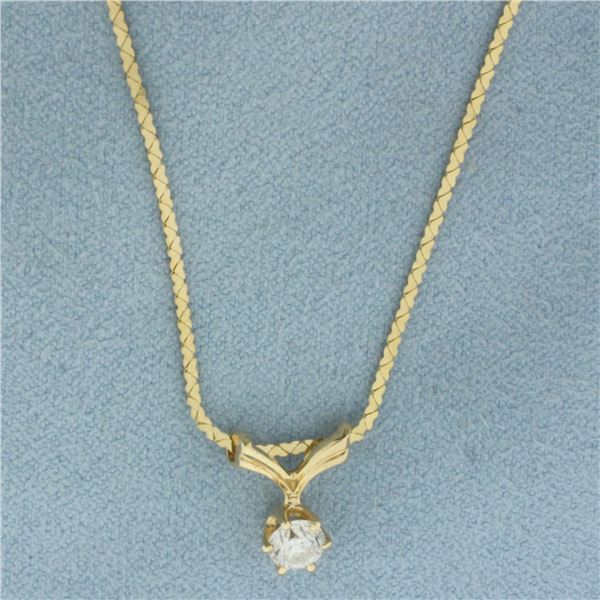 Italian Heart Link Diamond Necklace in 14k Yellow Gold