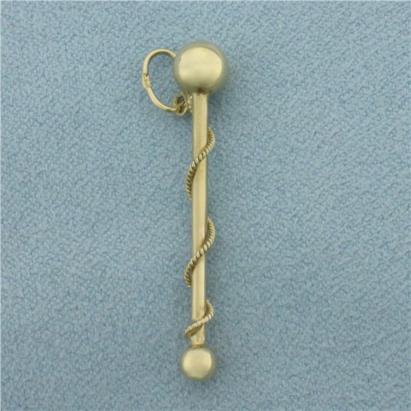 Majorette Baton Charm in 14k Yellow Gold