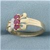 Image 2 : Ruby Ring in 14K Yellow Gold