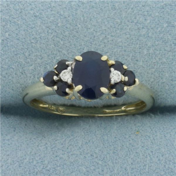Sapphire and Diamond Ring in 14K Yellow Gold