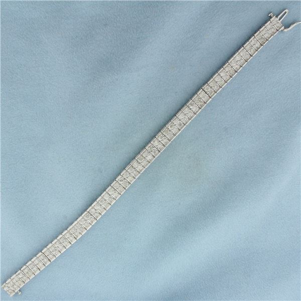 Tank Track Diamond Tennis Bracelet in 14K White Gold