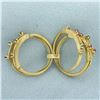 Image 2 : Emerald Ruby and Diamond Stacking Rings in 18K Yellow Gold