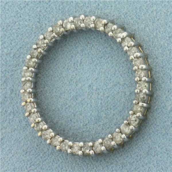 Diamond Circle Pendant in 10K Yellow Gold