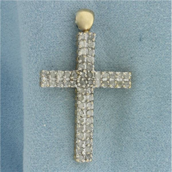 Diamond Cross Pendant in 10K Yellow Gold