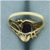 Image 4 : Amethyst and Diamond Ring In 10K Yellow Gold