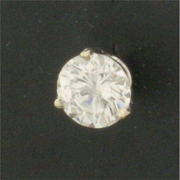 Diamond Solitaire Single Stud Earring in 14K White Gold