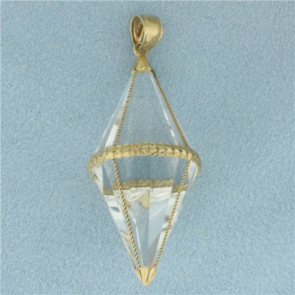 Quartz Energy Amplifier Pendant in 14K Yellow Gold