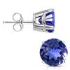 Image 2 : 6MM Round Lab Tanzanite Earrings in Sterling Silver