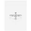 Image 2 : 18K White Gold Solitaire Ring with Round Diamond Center, Hallmarked AU 750, 1.7g