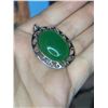 Image 2 : 11.8g 925 Silver Necklace with Green Stone Pendant, 18K Gold Plated, Includes Earrings