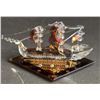 Image 5 : Four Assorted Art Glass Miniatures: Whale, Bird, Dish, Ship