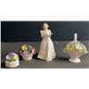 Image 3 : Royal Doulton Welcome HN3764 Figurine with Three Floral Porcelain Ornaments