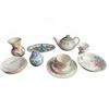 Image 1 : Floral China and Porcelain Tableware Including Teapot, Plates, Bowls, and Vases