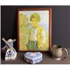 Image 1 : Wedgwood Blue Jasperware Heart Box, Delft Style Windmill, Hammered Metal Mug, Framed Print