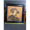 Image 1 : Framed Portrait Print, Gentleman in Hat, L.P. Brownlow Nottingham Label, 67x67cm