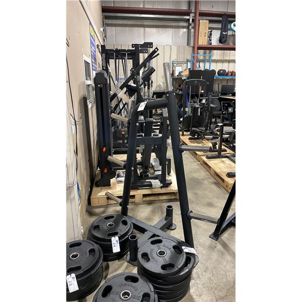BLACK 6 STATION COMMERCIAL FREE WEIGHT EXERCISE RACK